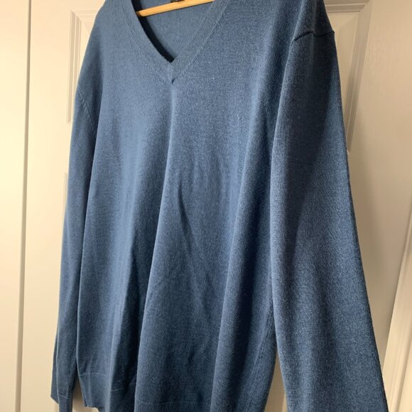 Banana Republic Men’s XXL Blue 100% Merino Wool Lightweight Sweater – Ultra Soft - Picture 5 of 13